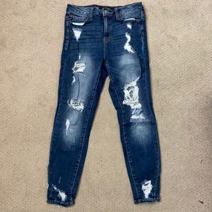 KanCan high rise ankle skinny